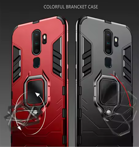 Shockproof Armor Case for OPPO A9 A5 2020 Find X2 Reno3 Pro 2Z F11 Stand Holder Car Ring Back Cover for Realme6 X2 Pro