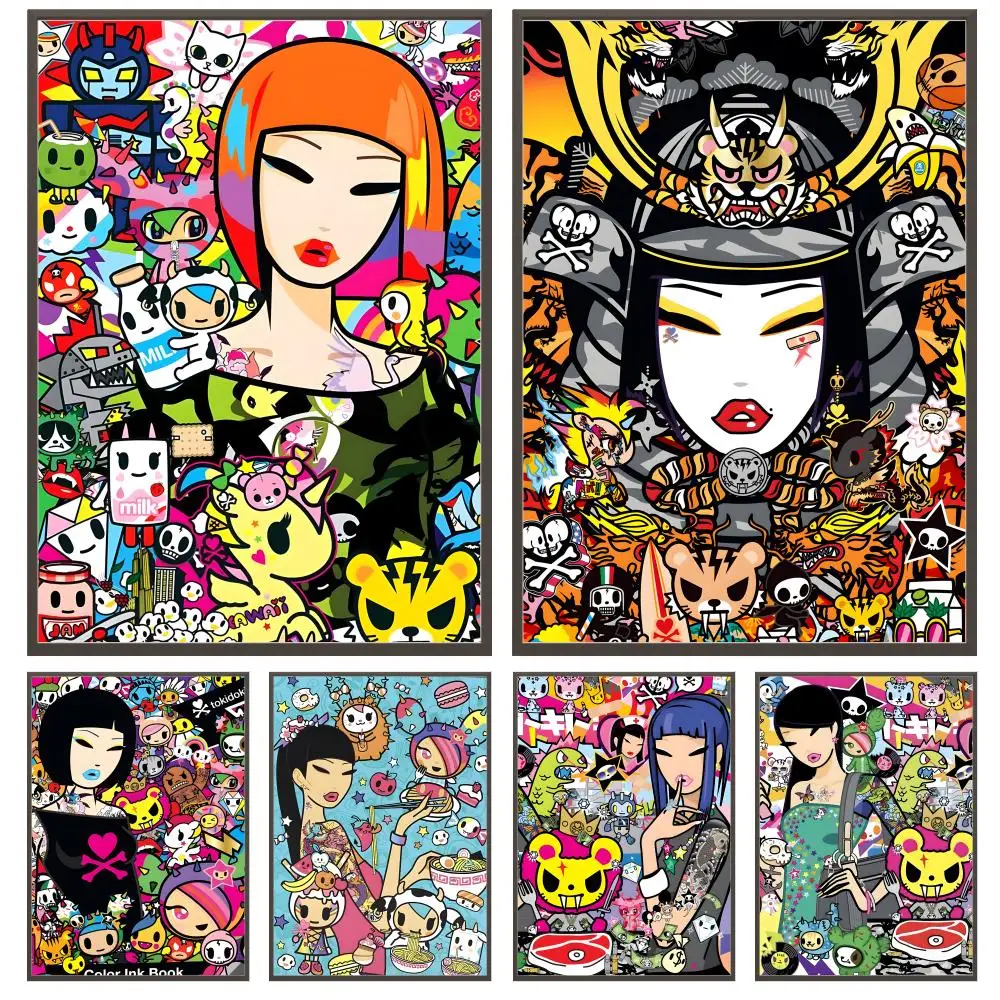 Süßes Anime-Tokidoki-Poster, vielseitige HD-wasserdichte Wandkunst, selbstklebende Dekoration für jeden Raum, ideales Geschenk