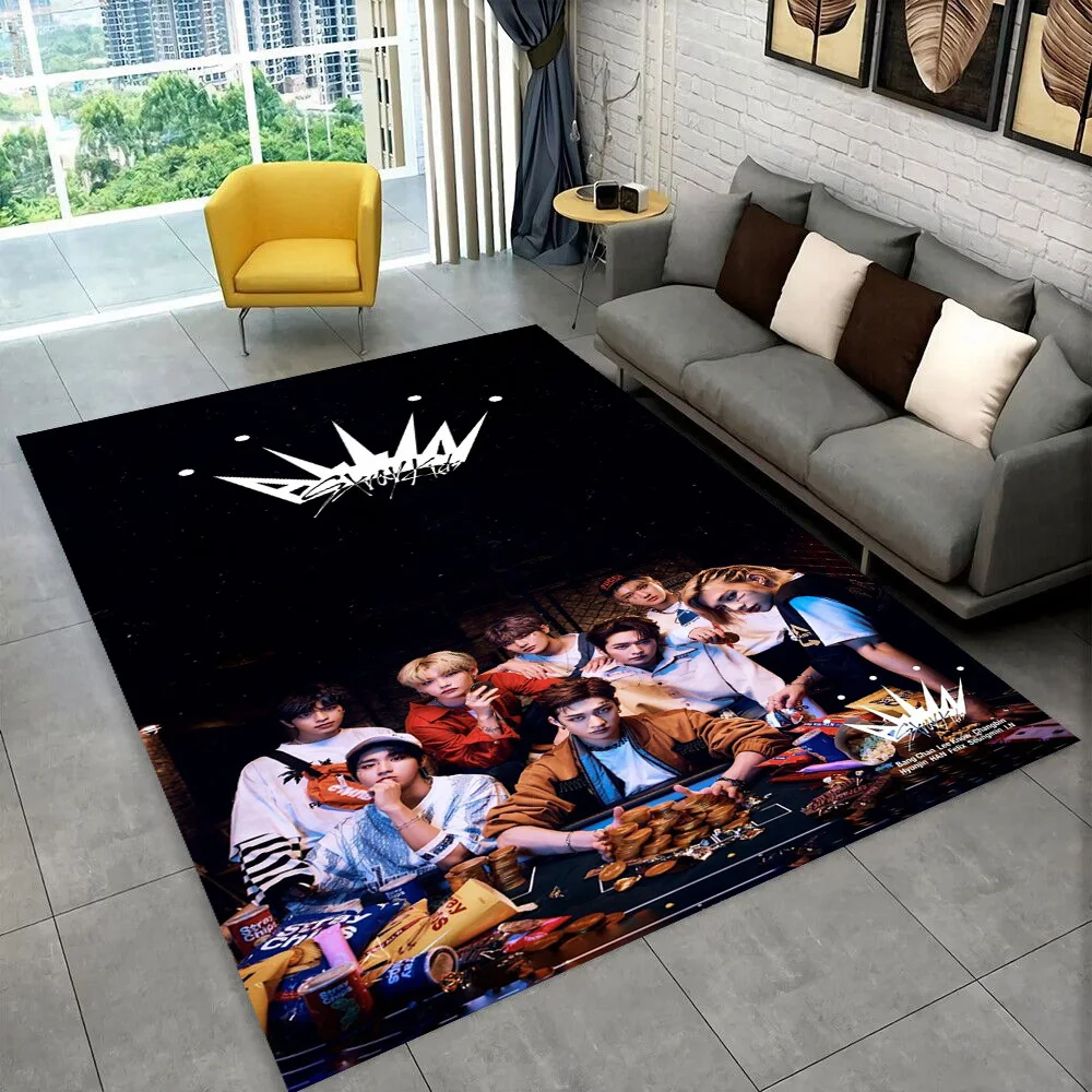 27 Style New Kpop Stray Kids Star 3D Carpet Rug for Bedroom Living Room Home Sofa Decoration,child Game Large Decor Floor Mat