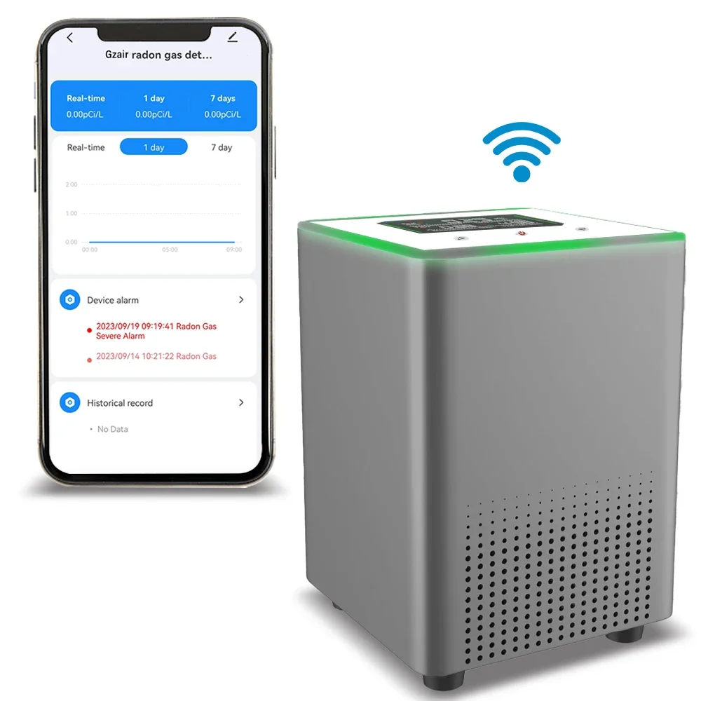 Smart Household Radon Pulse Ion Chamber Sensor LCD Screen Measures Bq/M3 Pci/L Radon in Air Soil Water radon detector