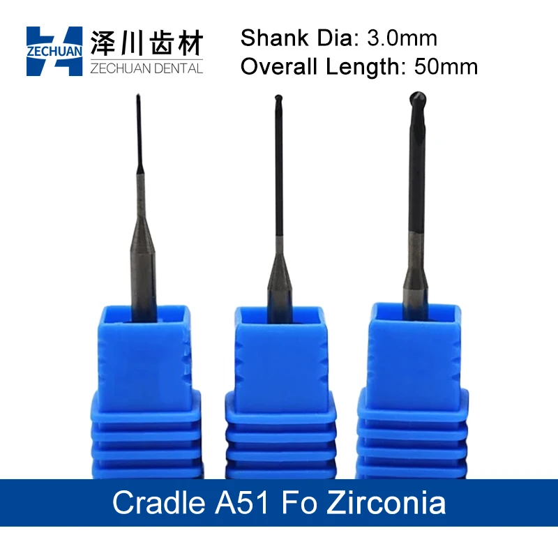 ZECHUAN CAD Zirconia Lathe Milling Burs Fo UPCERA Cradle A51 System