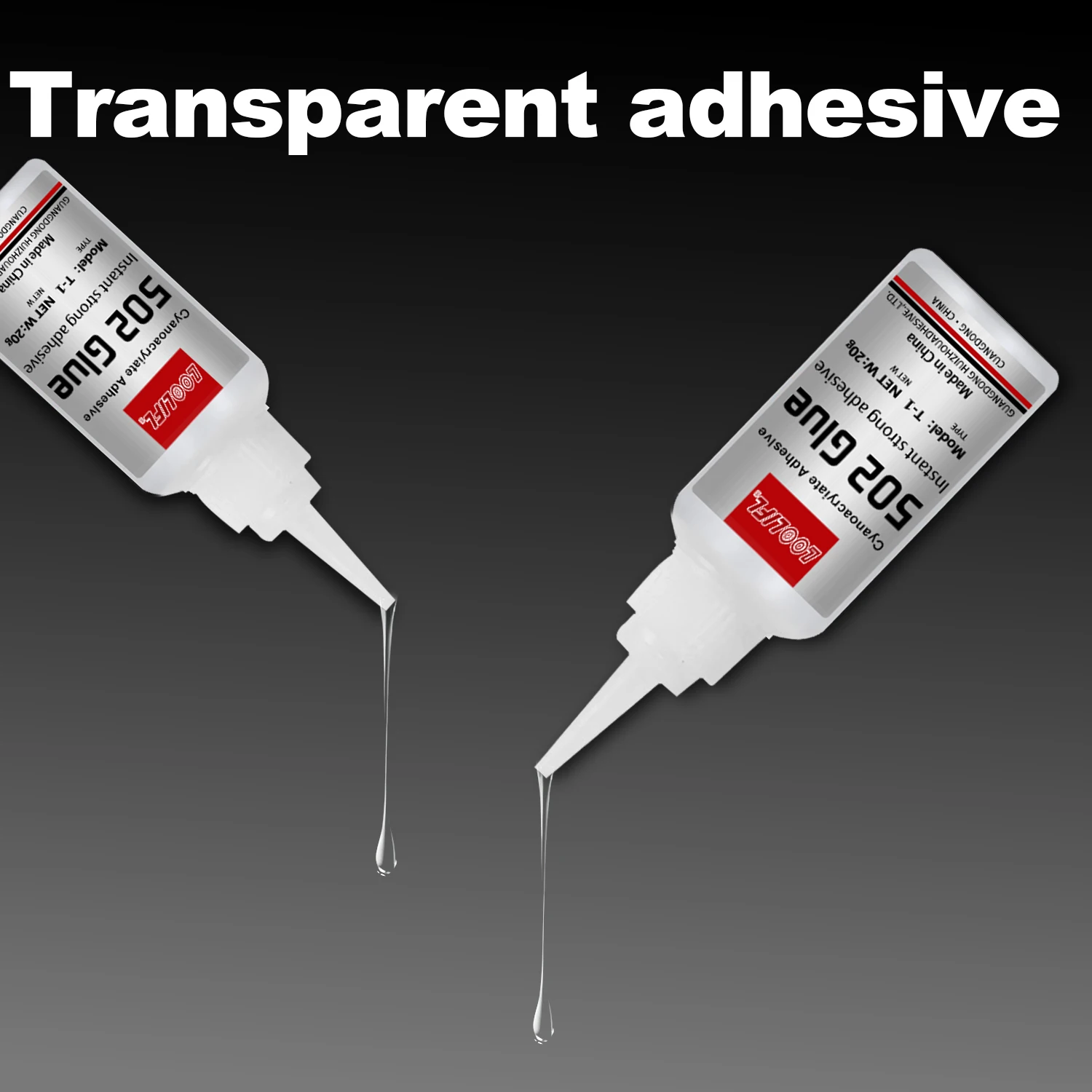 LOOLIFL 502 Super colle instantanée séchage rapide Cyanoacrylate adhésif cuir caoutchouc verre bois métal forte liaison liquide colle outil
