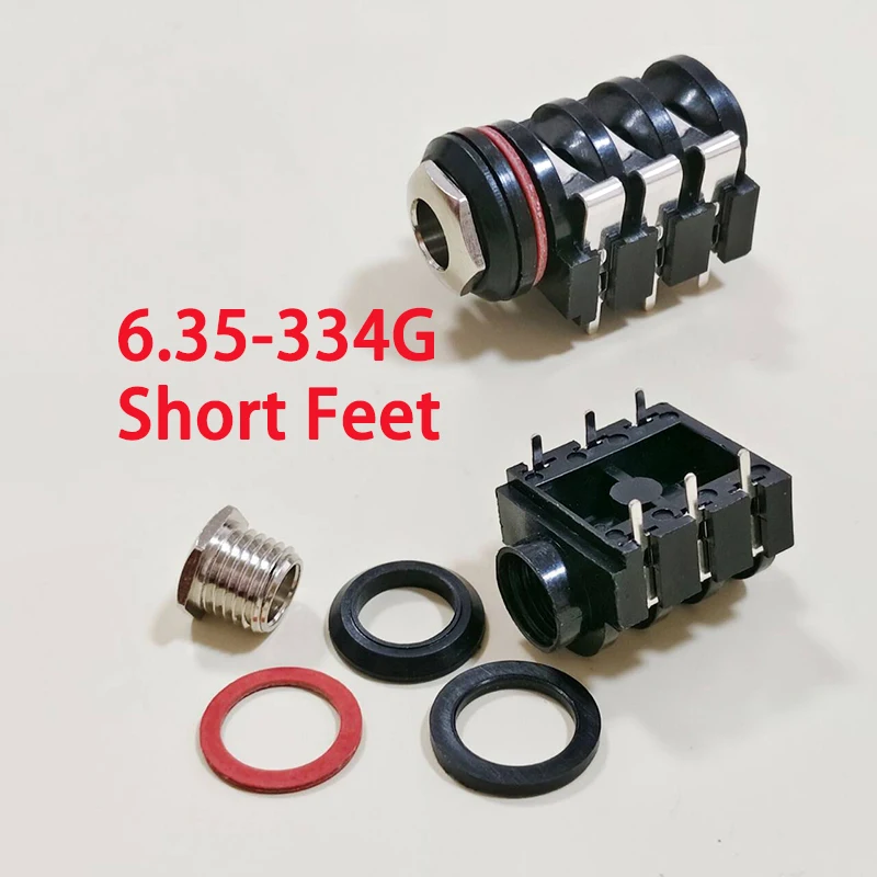 10PCS 6.35mm Jack 6pin Straight Insertion Stereo Voice Mother Audio Headphone Plug PCB Soldering Connector Long And Short Pins view 5