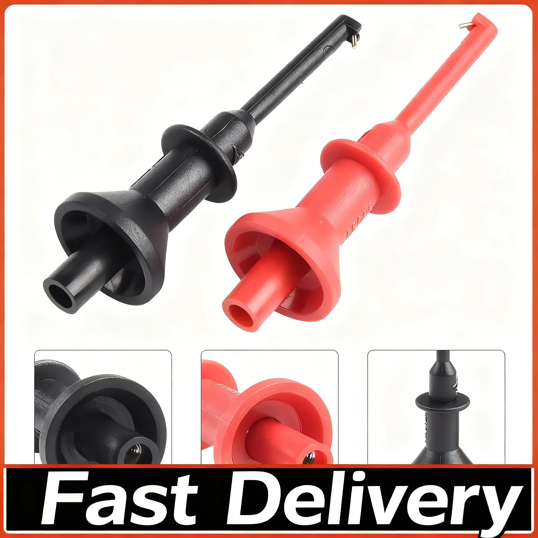 Juego de 1/3 de ganchos de prueba para multímetro con conector roscado de 4mm, pinza de resorte para SMD/IC, apto para cables de prueba de 2mm/4mm/M4, para pruebas de resistencia a daños y galvanizado.