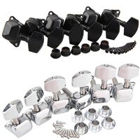 3L 3R Metal Classic Guitar String Tuning Chrome Semiclosed Tuning Pegs Machine Heads Keys Parts for Acoustic Guitar Black