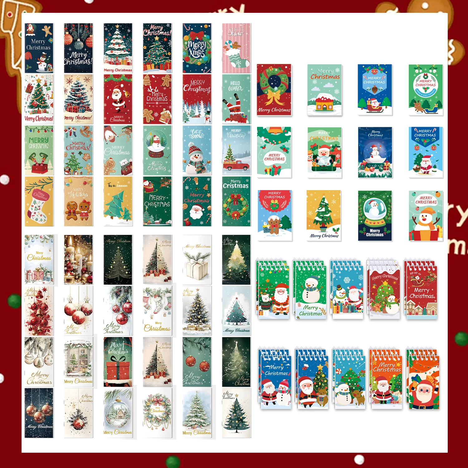 

Christmas Mini Notepads Holiday Mini Spiral Notebooks Santa Claus Christmas Tree Christmas Party Multiple styles New Year Gifts