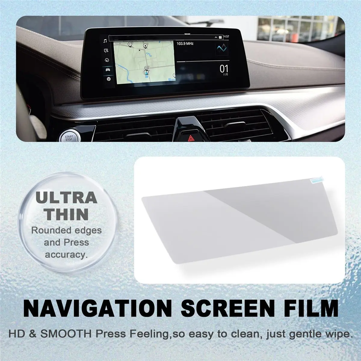 #12U (transparent)For -BMW 5 Series G30/G31 2017-2020 GPS Navigation Touch-Screen Film,Automotive Parts & Accessories