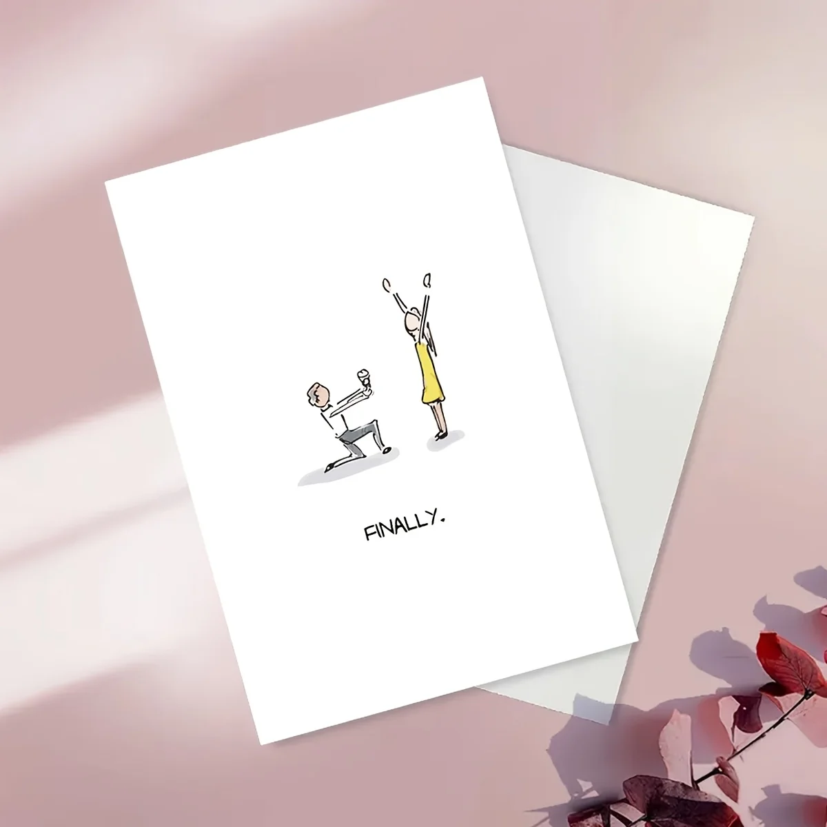 A Whimsical Proposal Card for Your Partner - Fun Illustration Design, Perfect for Marriage Announcement