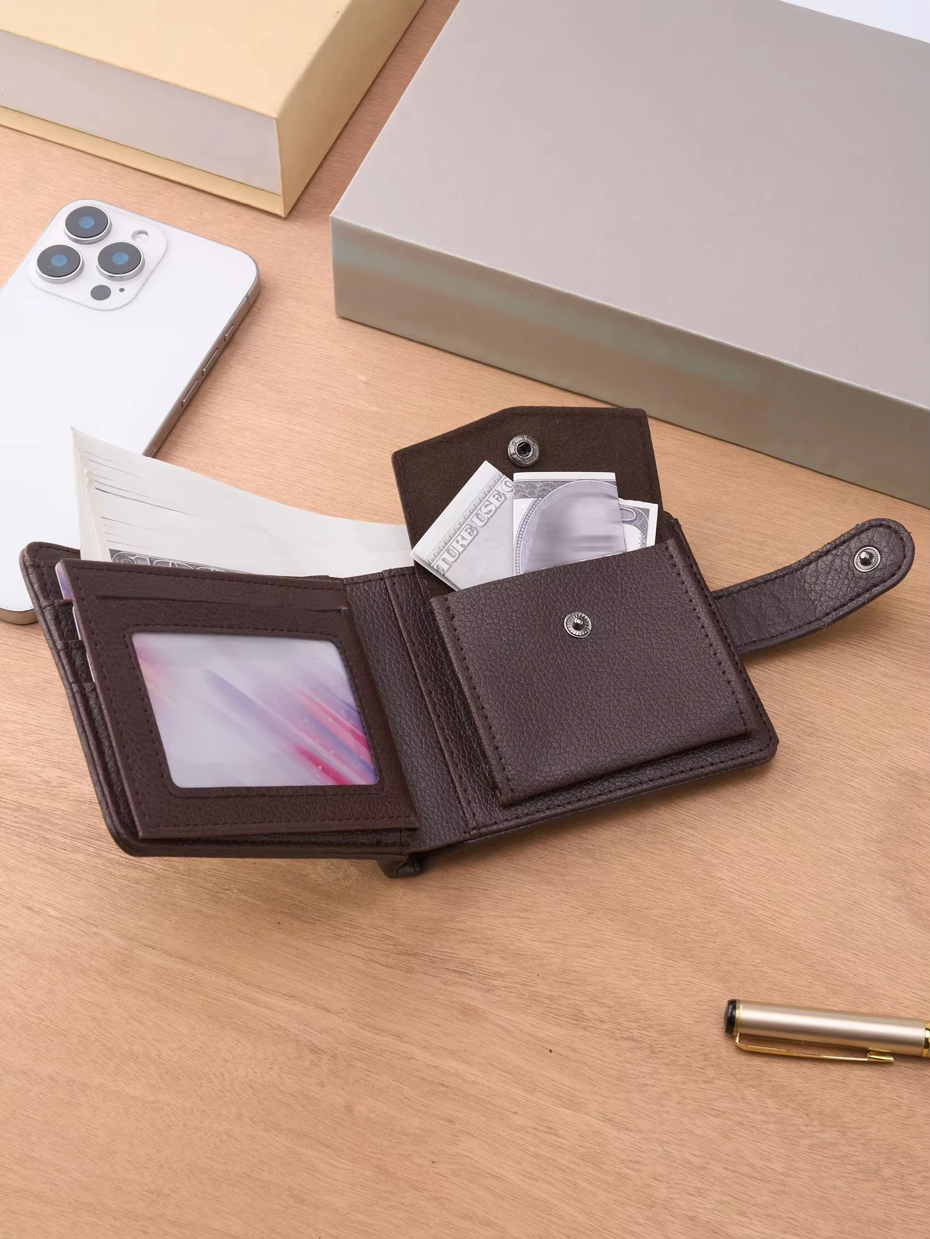 กระเป๋าสตางค์ผู้ชาย หนังแท้ ซิป กระเป๋าเงินผู้ชาย ทรงบาง ใส่บัตรได้เยอะ คุณภาพดี กระเป๋าสตางค์ผู้ชายแบบสั้น ใส่บัตรได้หลายใบ มีช่องใส่เหรียญ