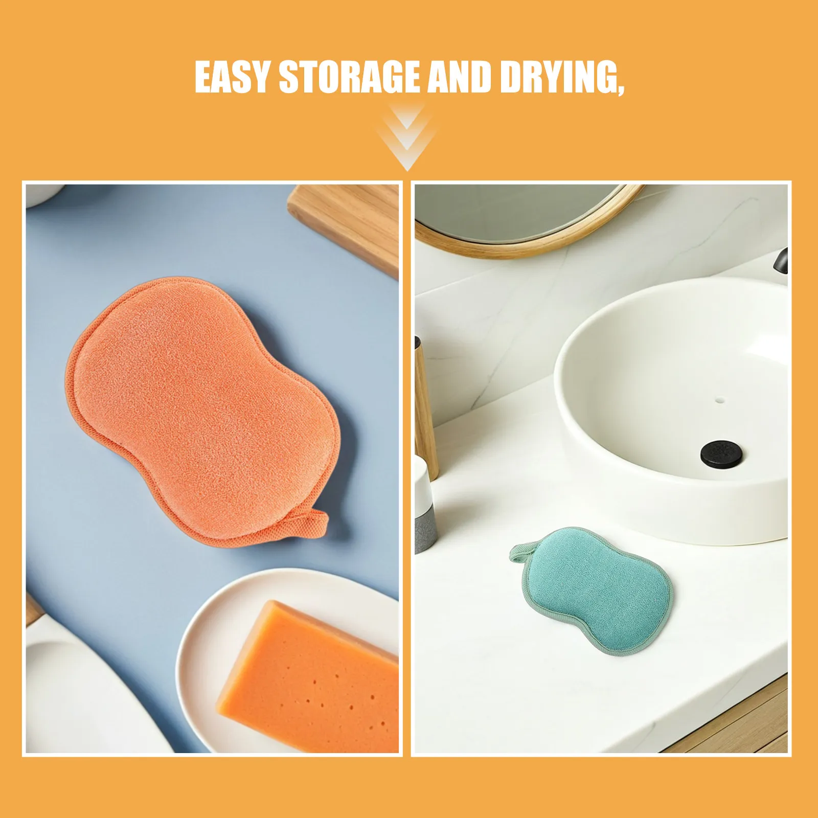 2pcs Kids Bath Sponges Soft Exfoliating Loofah Body Scrubber for Toddlers – Cartoon Wash Puff for Travel & Daily Use