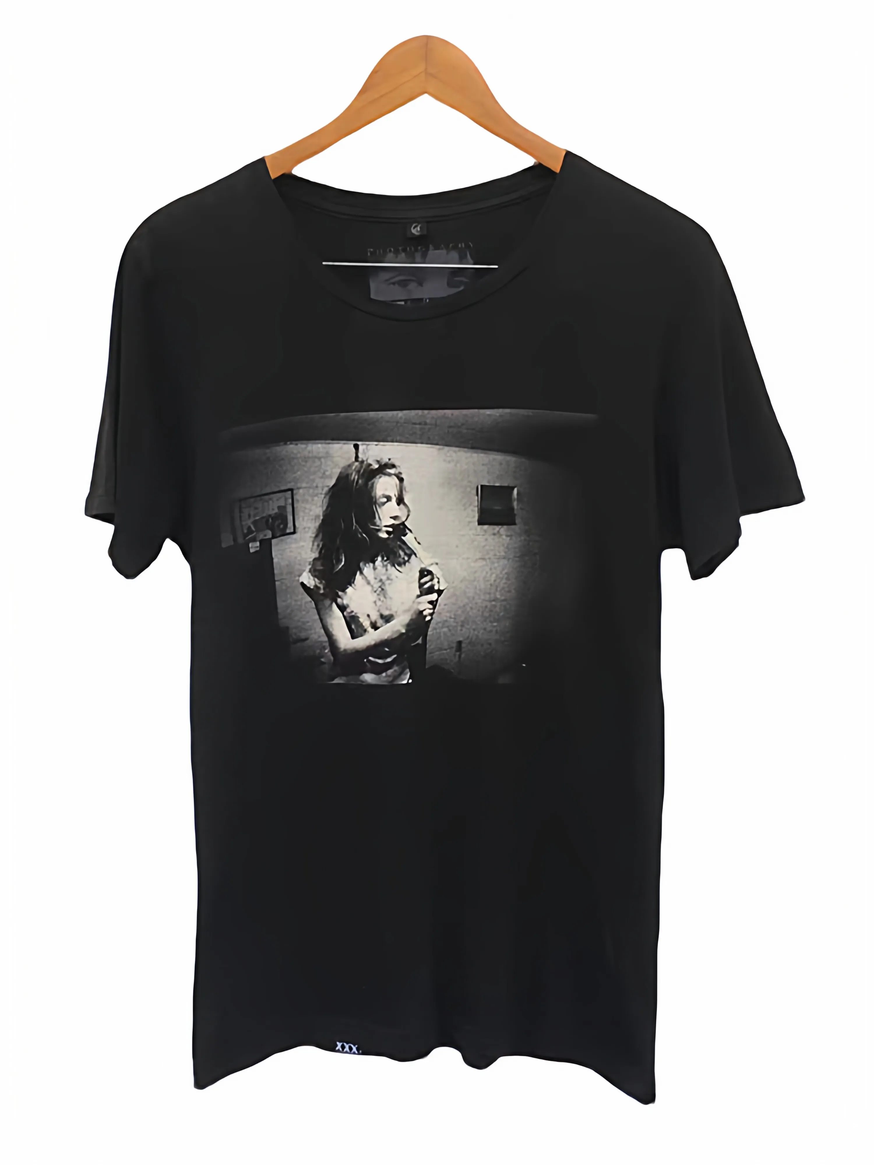 Hysteric glamour black and white photography portrait print pattern short sleeve t-shirt