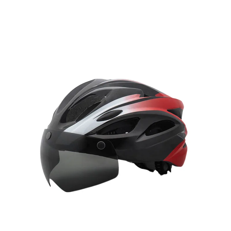

Bicycle riding helmet with magnetic lenses removable