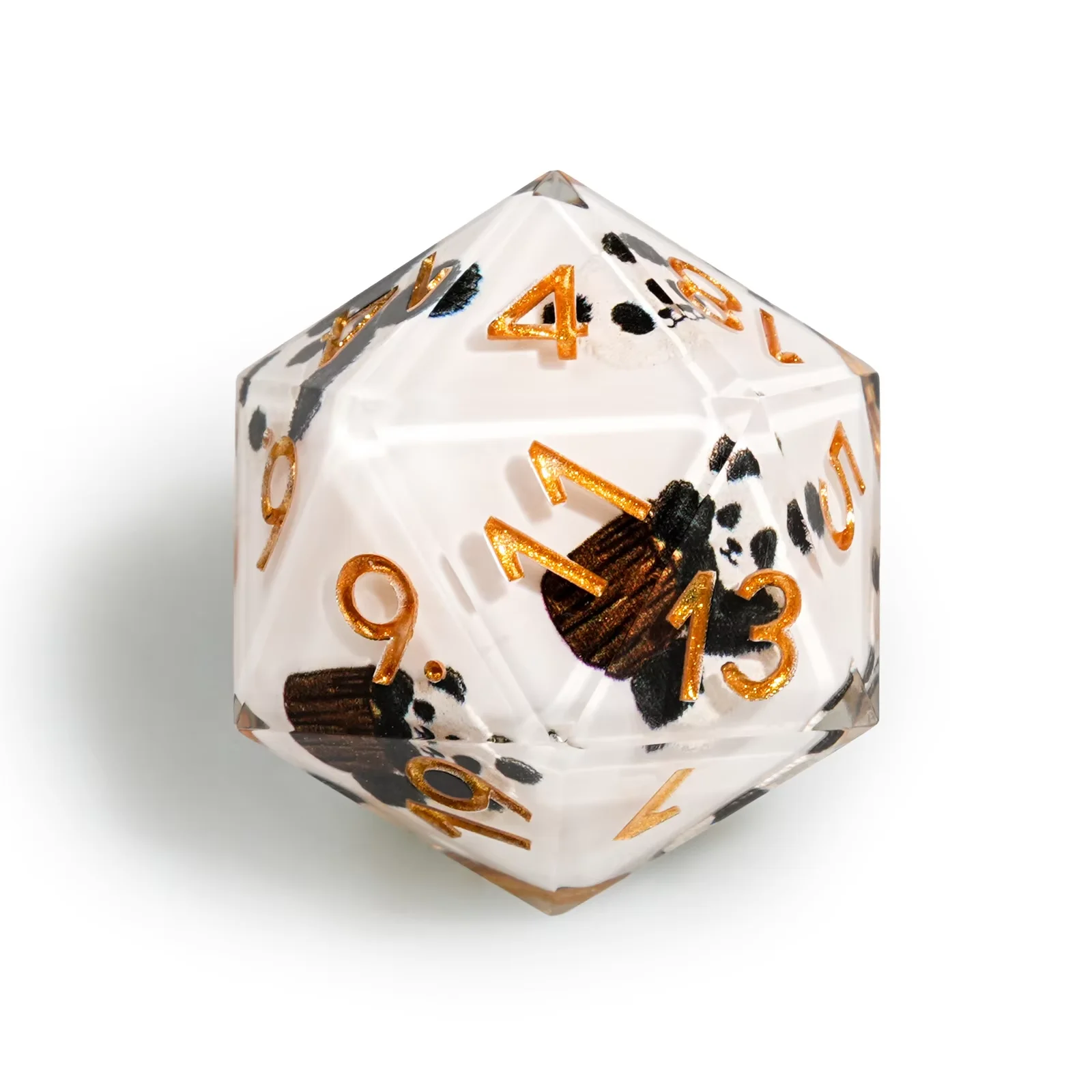 1-7 pçs panda verde dnd leite branco resina sólida conjunto de dados multi-face dados poliédricos para jogo d & d coc role play rpg jogo de mesa