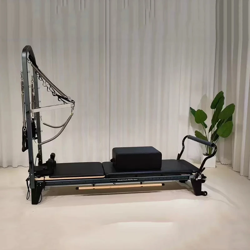 Pilates Aluminum Alloy Small Black Bed Semi Elevated Yoga Private Teaching Low Noise Commercial Use