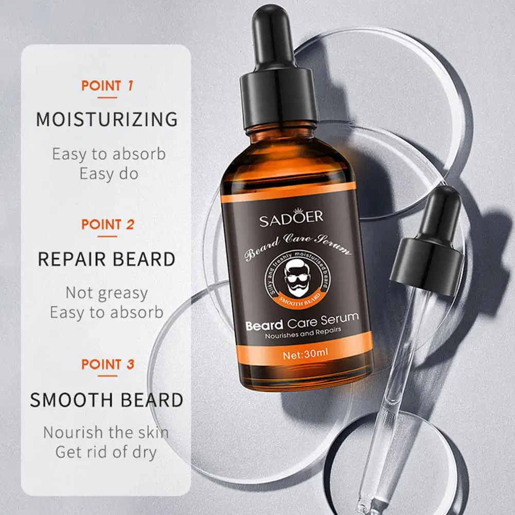 30ml Beard Care Oil For Men Natural Organic Beard Care Fast Shine Soften Beard Strengthens Mustaches Smooth Nourishing