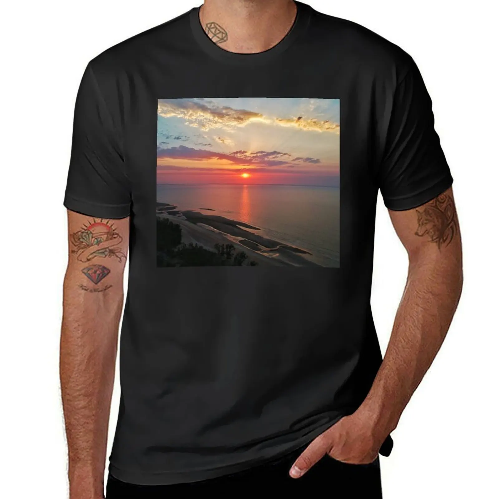 Sunset at Lee Point T-Shirt vintage Aesthetic clothing blacks oversized t shirt men