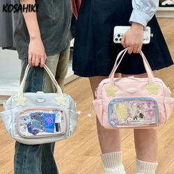 Ita Bags for Women All Match Kawaii Shoulder Underarm Bag Patchwork Transparent Zipper Handbags Students Casual Trendy Backpacks