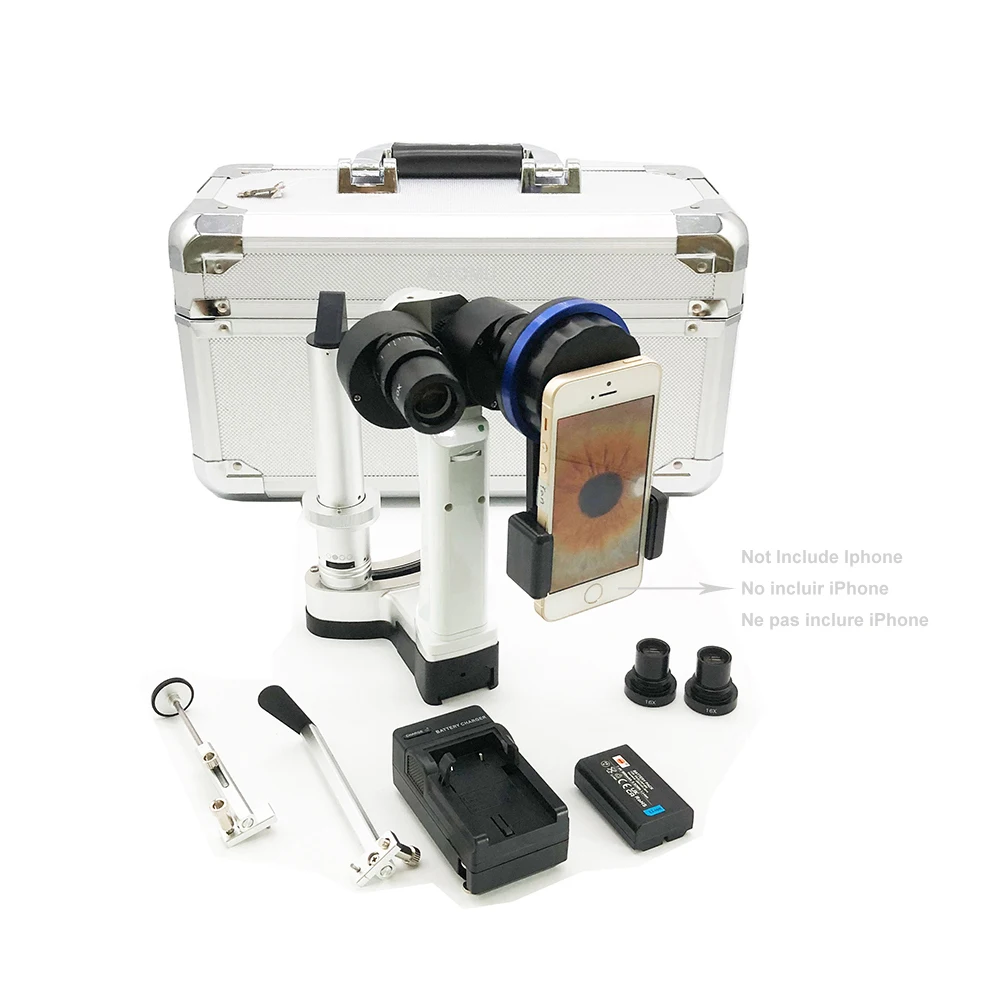 Free Shipping Portable Handheld Slit Lamp With Smart IPhone Smartphone Camera Adapter