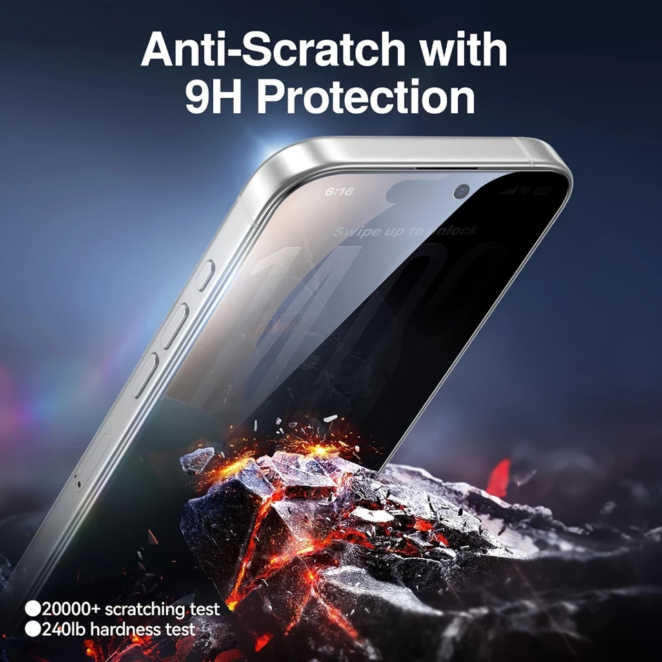 NNBILI Protector de Pantalla de Privacidad para iPhone 17 Pro Max Vidrio Anti-Espía para iPhone 16 15 14 13 12 11 Pro Max Película de Privacidad iPhone 17 5