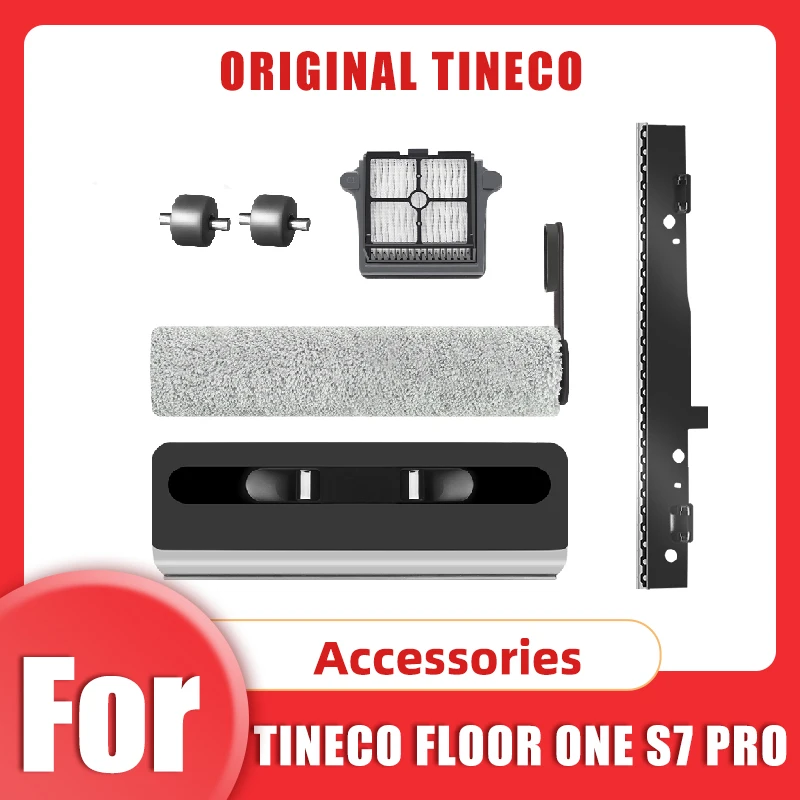 For Tineco Floor One S7 Pro Vacuum Cleaner Accessories Roller Brush Filter Original Scraper Roller Cover Dirty Clean Water Tank