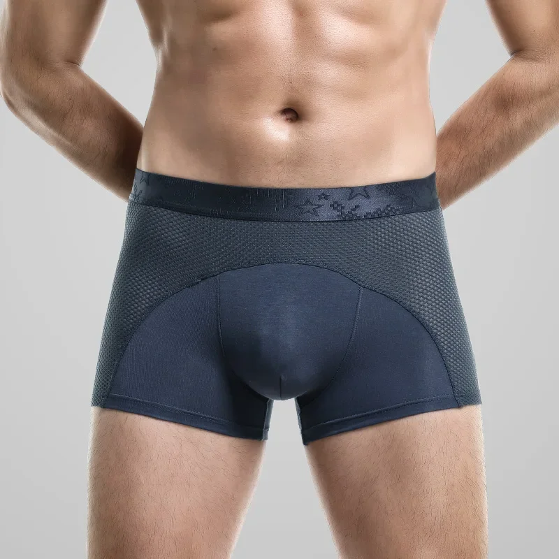 

3pcs Men's ice mesh flat briefs Modal sports boxer shorts thin breathable comfortable underpants