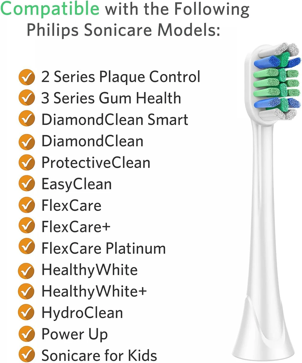 Replacement Toothbrush Heads Compatible with Philips Sonicare for C3 C2 G2, Electric Brush Heads for Sonicare C2 Plaque Control