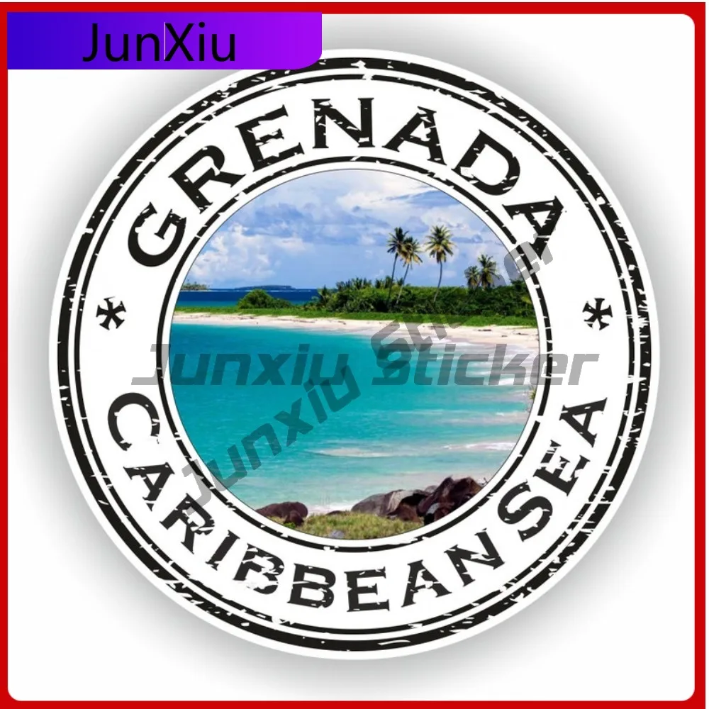 

Grenada Caribbeansea Seal Round Design Creative Funny Vinyl Car Stickers Decals Scratch-proof Waterproof Vinyl