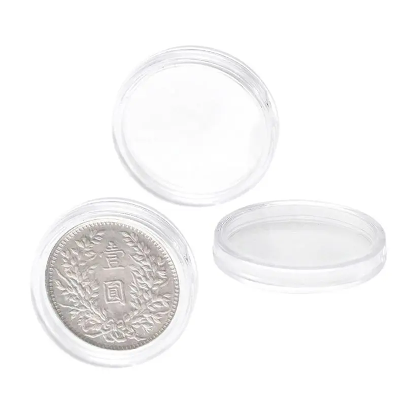 10Pcs 25mm Coin Holder Round Acrylic Coin for Case with Box Waterproof for Coin Tag Cards Collection Dropship