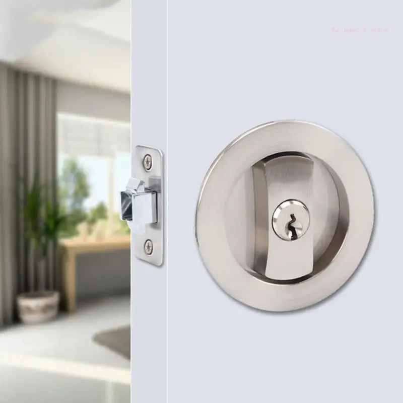 Concealed Invisible Pocket Door Lock Set Kitchen Bathroom Door Locks With Keys