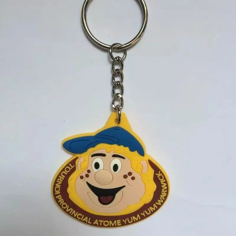 Cartoon Figures Keyring Rubber Keychain With Logo 2D /3D Custom Design for Promotion Gifts 100pcs Free Shipping