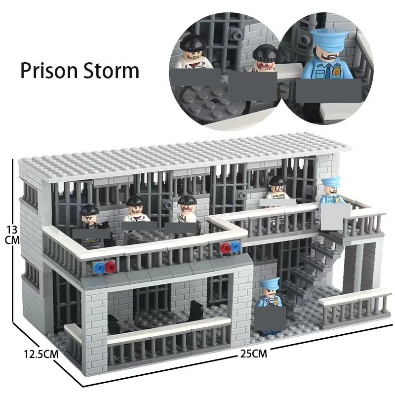 City Police Prison Station Building Blocks Set Boys DIY Policeman Thief Figures Bricks Educational Toys For Children Adult Gift