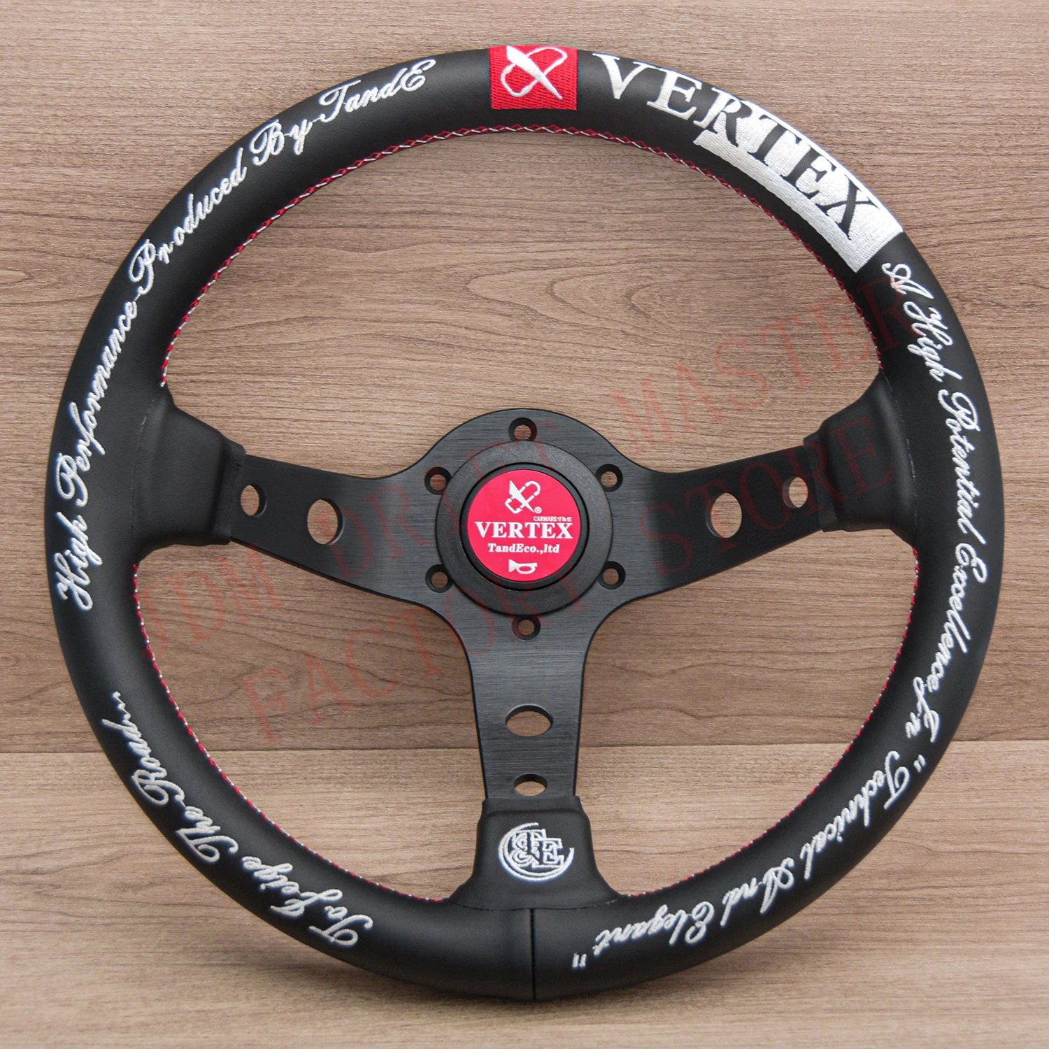 JDM Vertex Sim Racing Sport Steering Wheel 330mm 13inch Leather Drift Gaming Steering Wheel Deep Dish