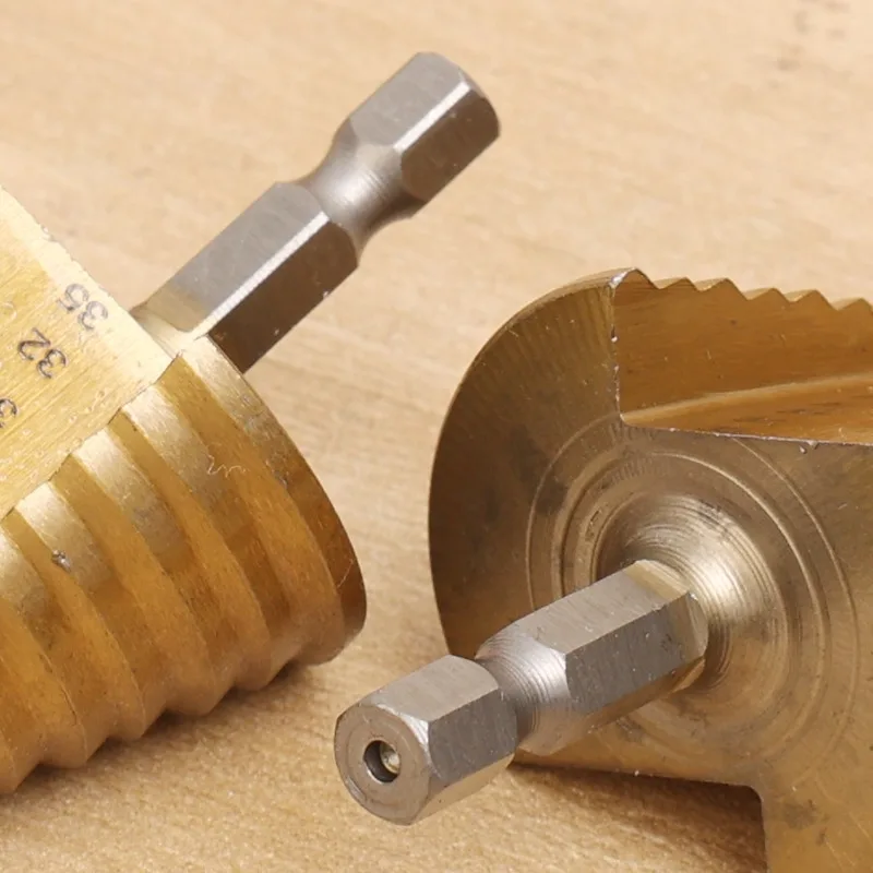 معدن خطوة مثقاب الخشب التيتانيوم المغلفة عالية السرعة الصلب قصيرة طول مثقاب الألومنيوم النحاس البلاستيك الخشب ثقب توسيع الحفر #5