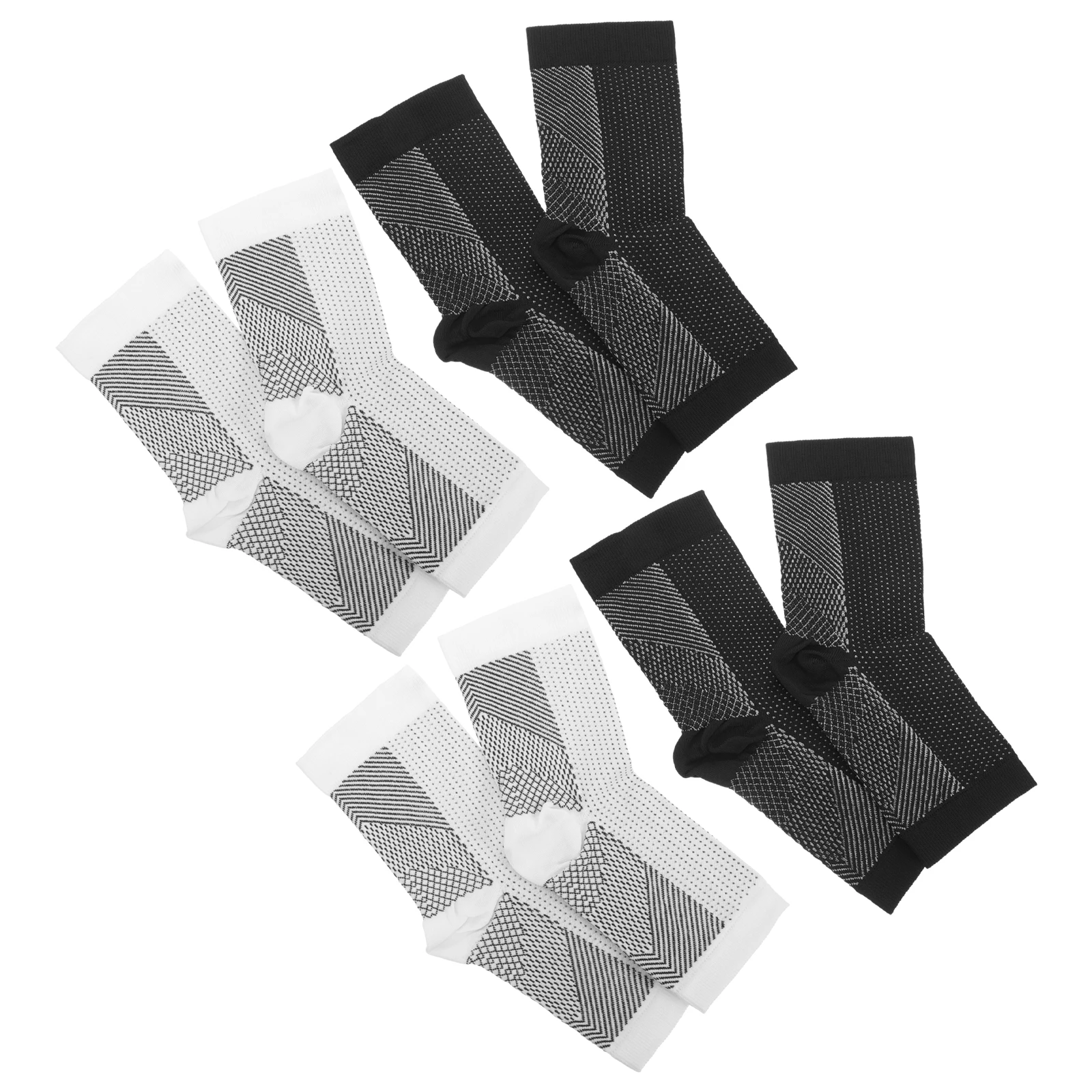 

4 пары носков для поддержки лодыжки, компрессионные носки с рукавами для ног, нейлоновые дышащие защитные шины для подошвенного фасциита, впитывающие пот