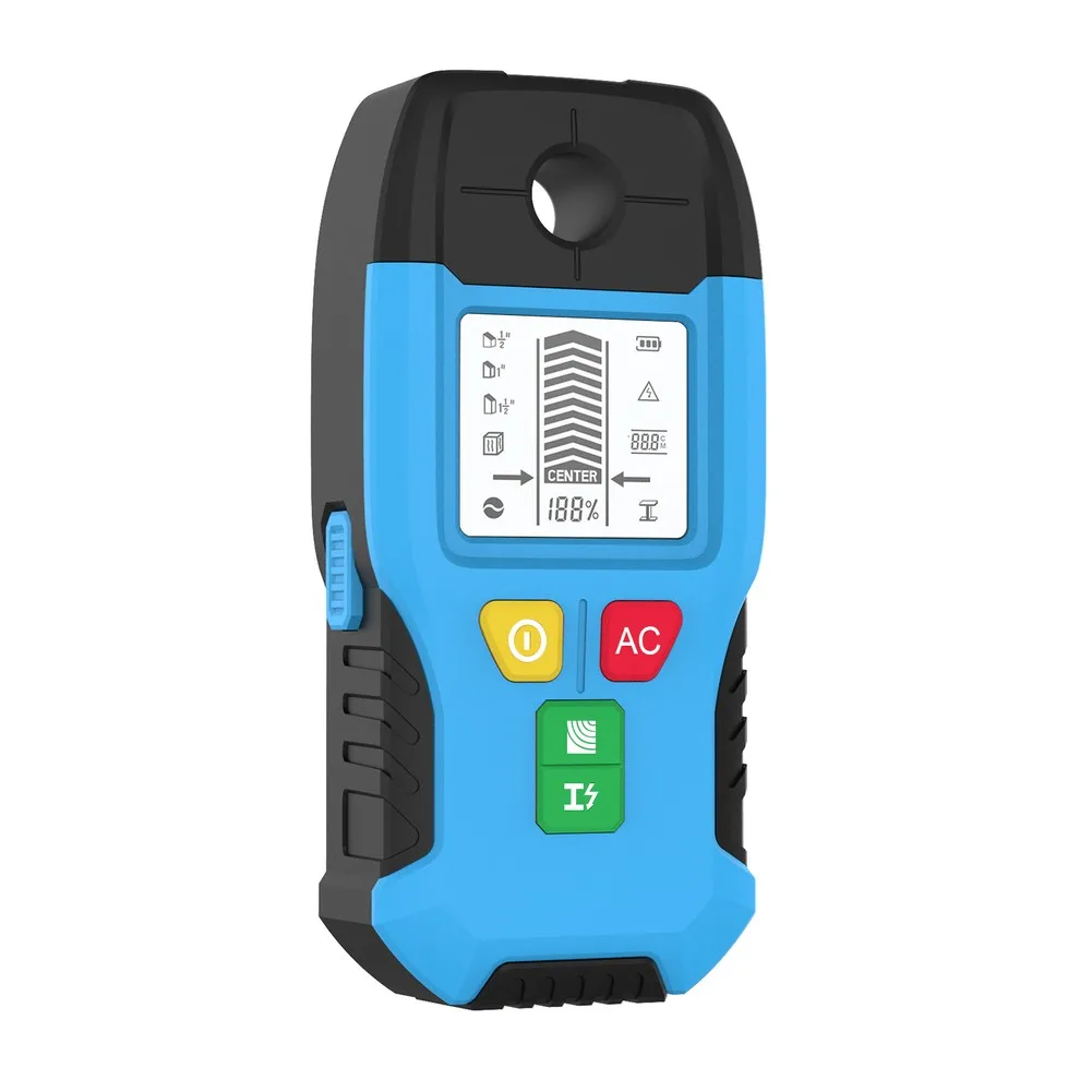 HW 100 Handheld Wall For stud Finder Detector for Wood For studs For Metal Pipes and AC Wires Up to 2 Inch Depth LCD Display