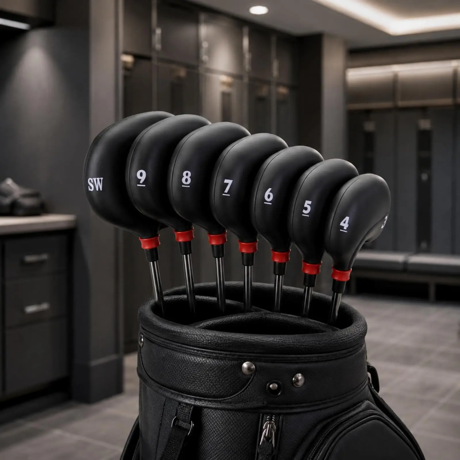 9 Pieces Golf Iron Cover with Tie Fastening Easy to Easy-Care Golf Iron Head Cover Flexible for Golfers, Travel
