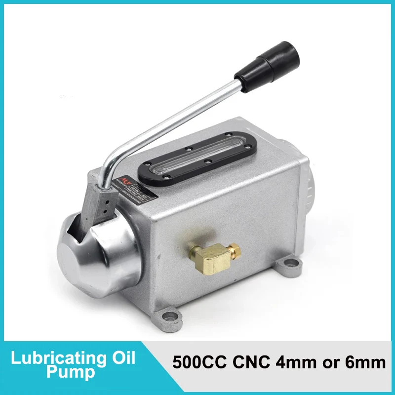 Lubricating Manual Oil Pump Hand Lubrication 500CC CNC 4mm / 6mm Double Outlet / single outlet Port Manual Lubricating Pump