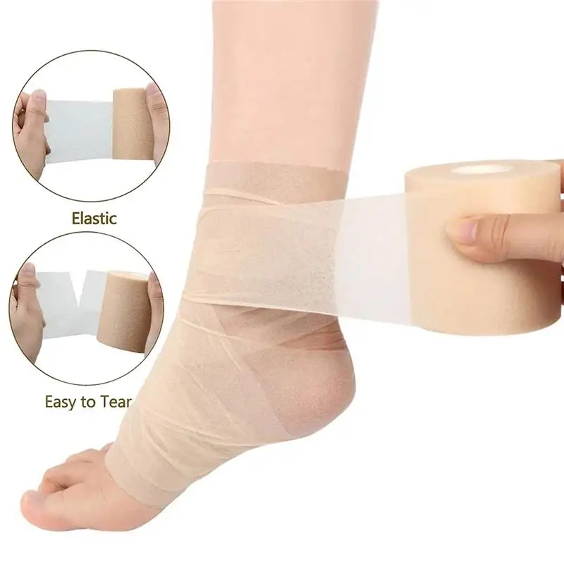 جاهز تخزين 1 لفة رغوة القطن الجلد فيلم ذاتية اللصق ضمادة مرنة الكوع الركبة قناع الرياضة قبل التفاف للشريط الرياضي #1