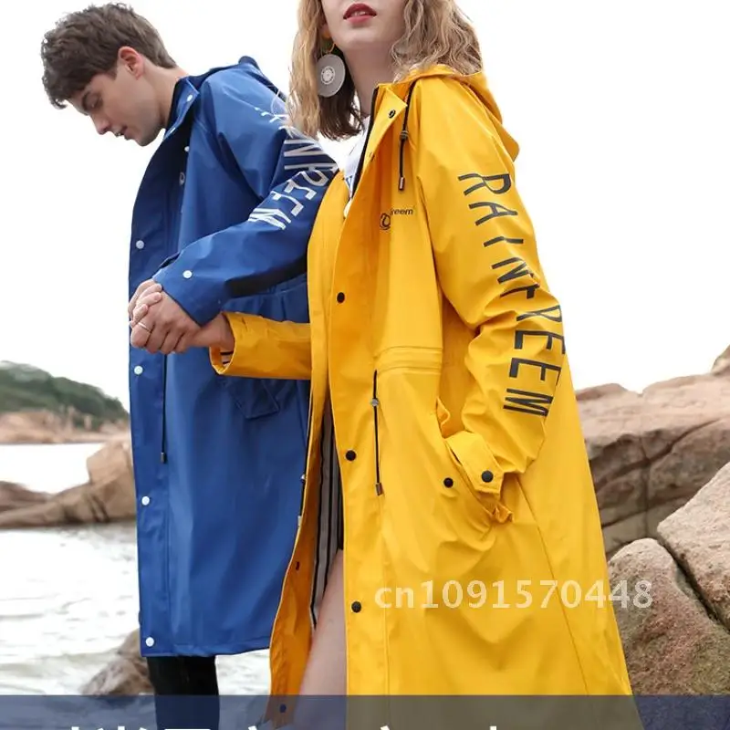 Luxury Long Breathable Men Outdoor Raincoat For Women Waterproof Rain Jacket Poncho Gear Hooded RainWear Windbreaker Outerwear