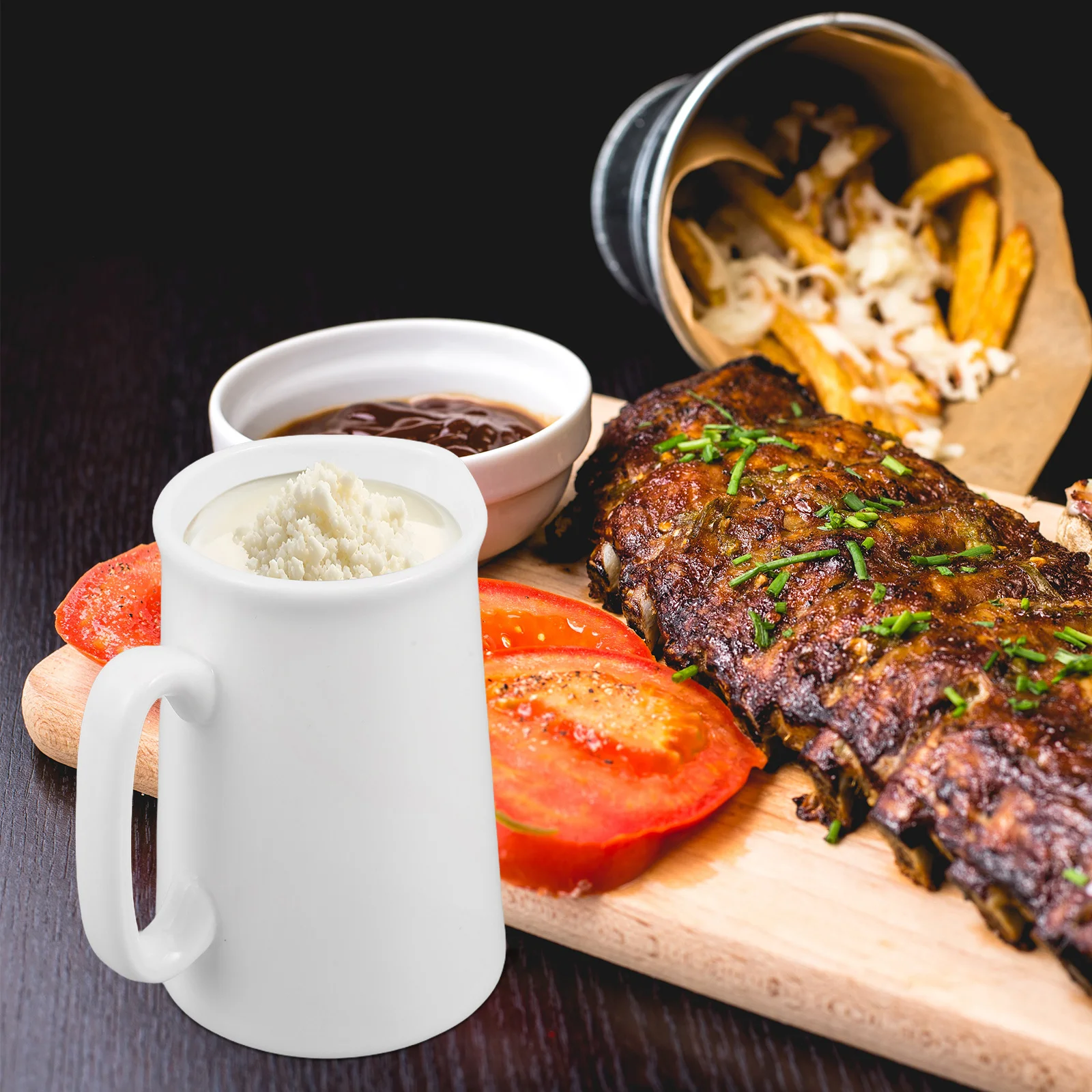 

Ceramic Milk Jug Small Milk Frother Cup Nordic Style Creamer Dispenser Pointed Spout White Pitcher for Coffee Cafe Home Use