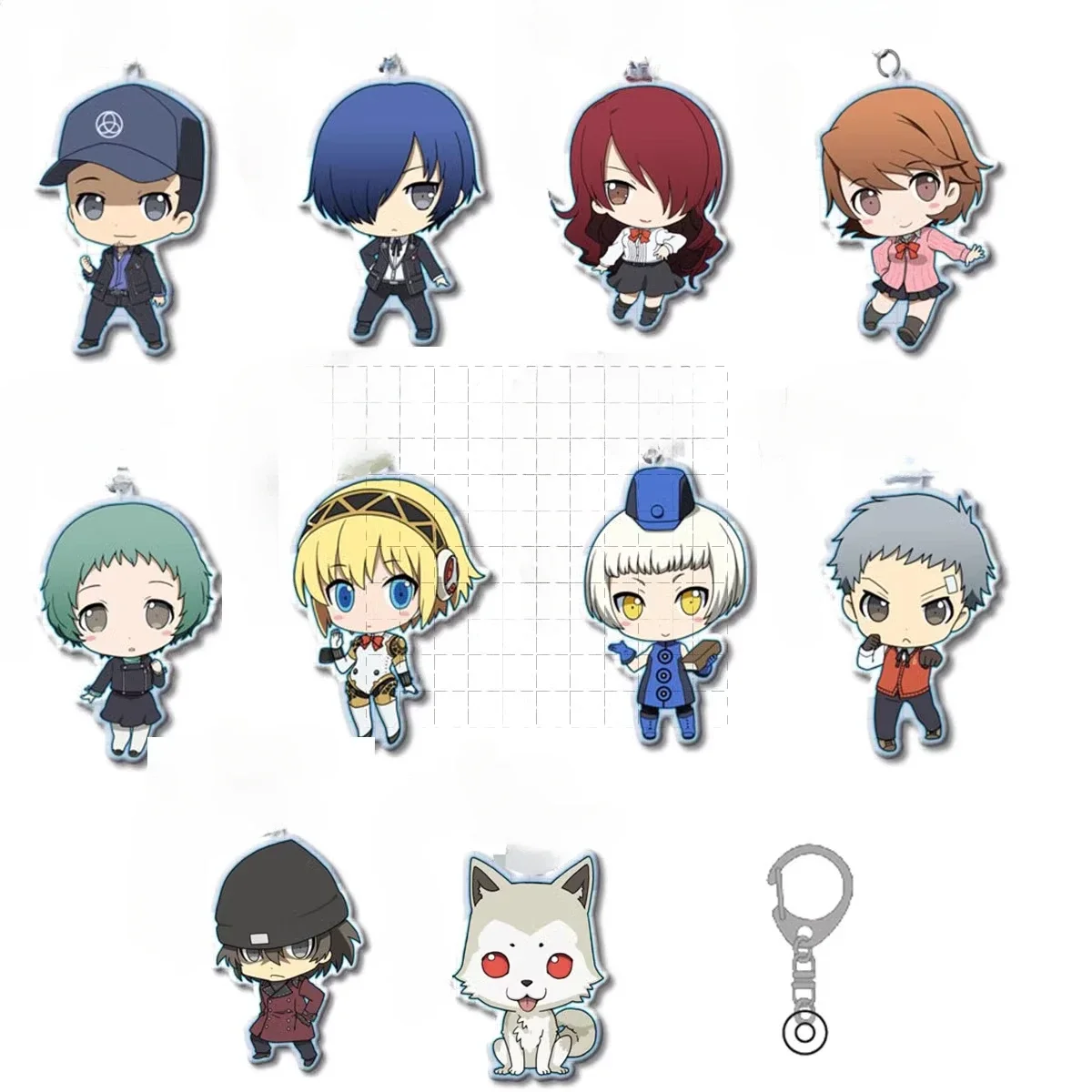 Game Makoto Yuki Yukari Takeba Akihiko Junpei Mitsuru Kirijo Fuuka Yamagishi Keychain Doll Anime Acrylic Keyring Pendant Gift