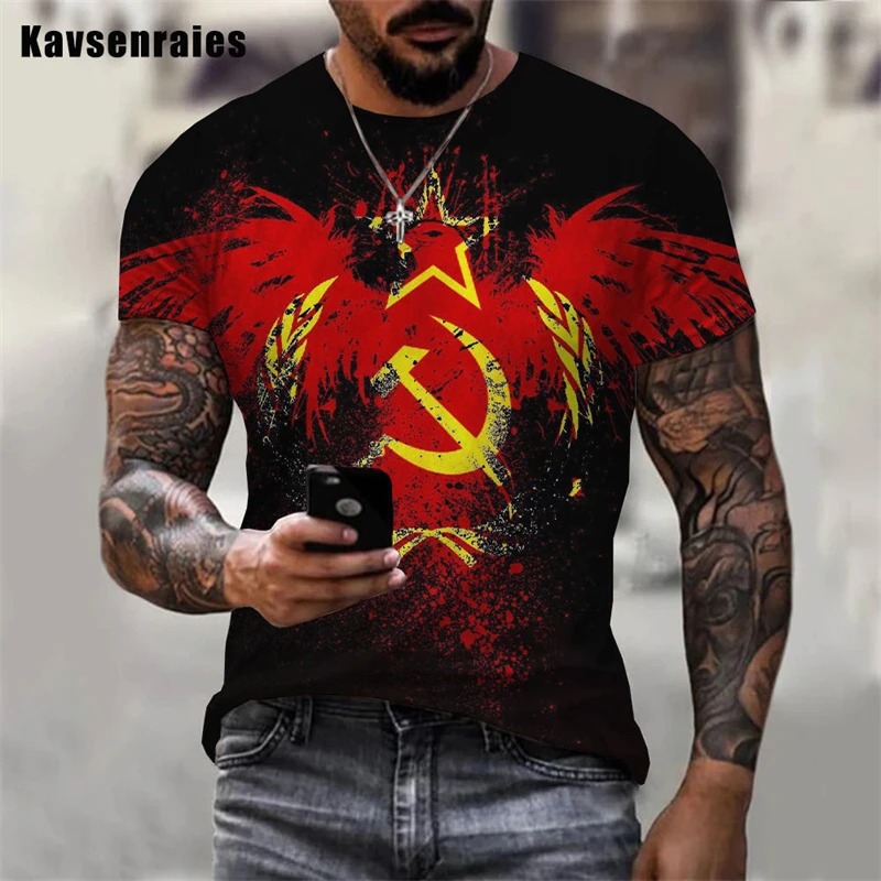 Russia CCCP 3D Printed TShirts For Men Women Clothing USSR Soviet Union Man Short Sleeve Tshirt Moscow Mens Tees Oversized Tops