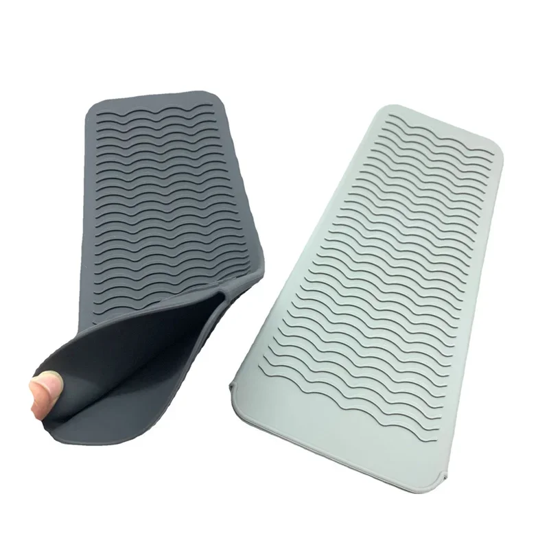 Outil de coiffure en silicone pour fer à friser, fer à lisser, tapis anti-chaleur, non ald, plat, voyage, poudres polymères, degré de chaleur