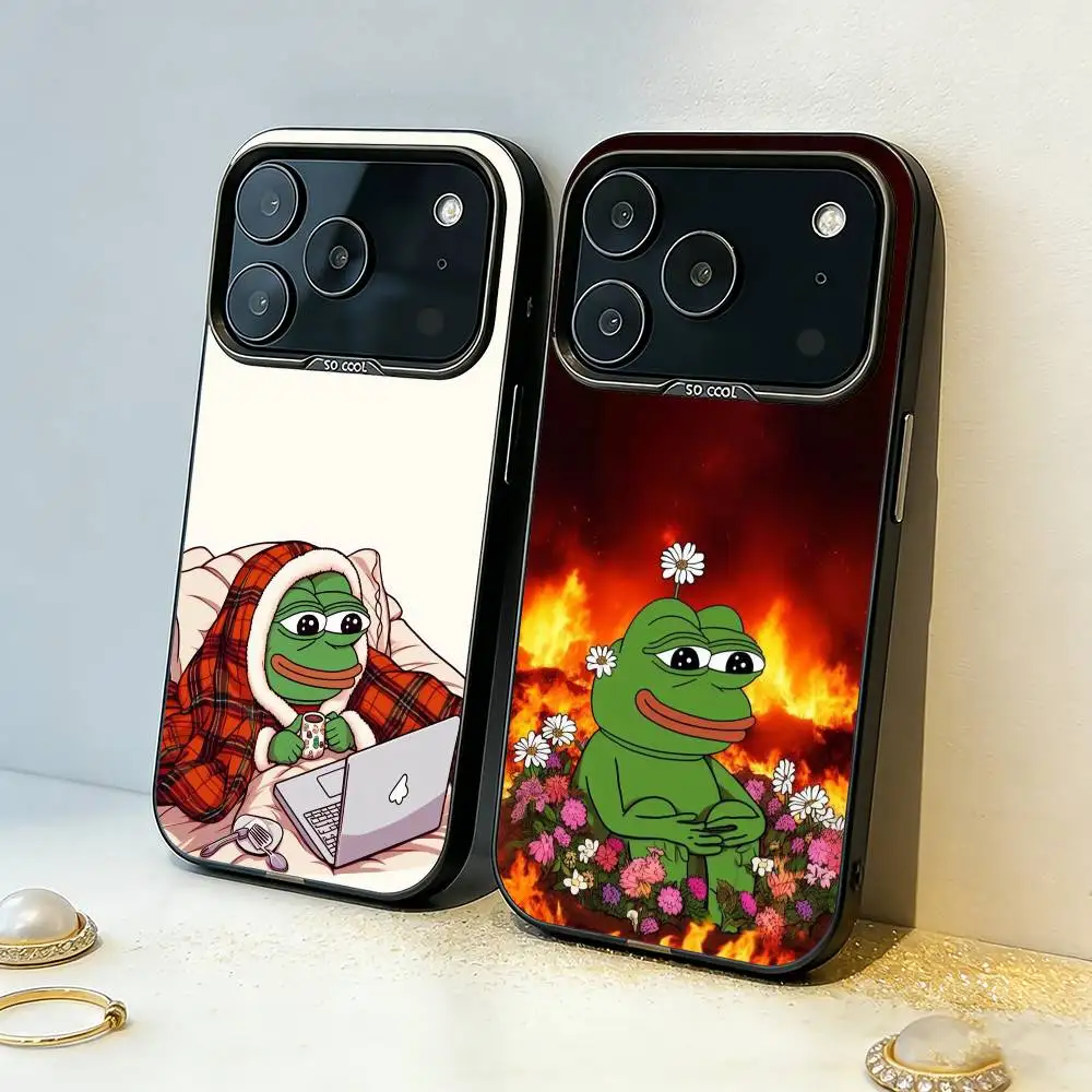 

Sad Frog Pepe Funny Cute Phone Case For iPhone17,16,15,14,13,12,11,Pro,MAX White Matte Shockproof Cover