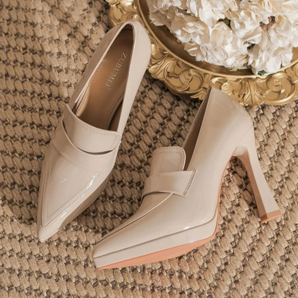 High Heeled Shoes Fashion Autumn New College Style Pointed Head Stiletto High Heels Women's Waterproof Table Single Shoes Women
