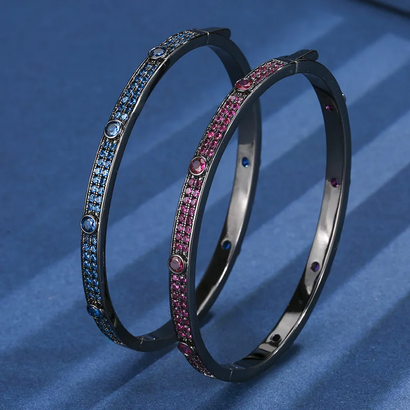 

Новые женские браслеты, винтажные 3*3 мм, сапфир, рубин, драгоценный камень, черные браслеты, вечерние ювелирные изделия, подарки на день рождения, аксессуары