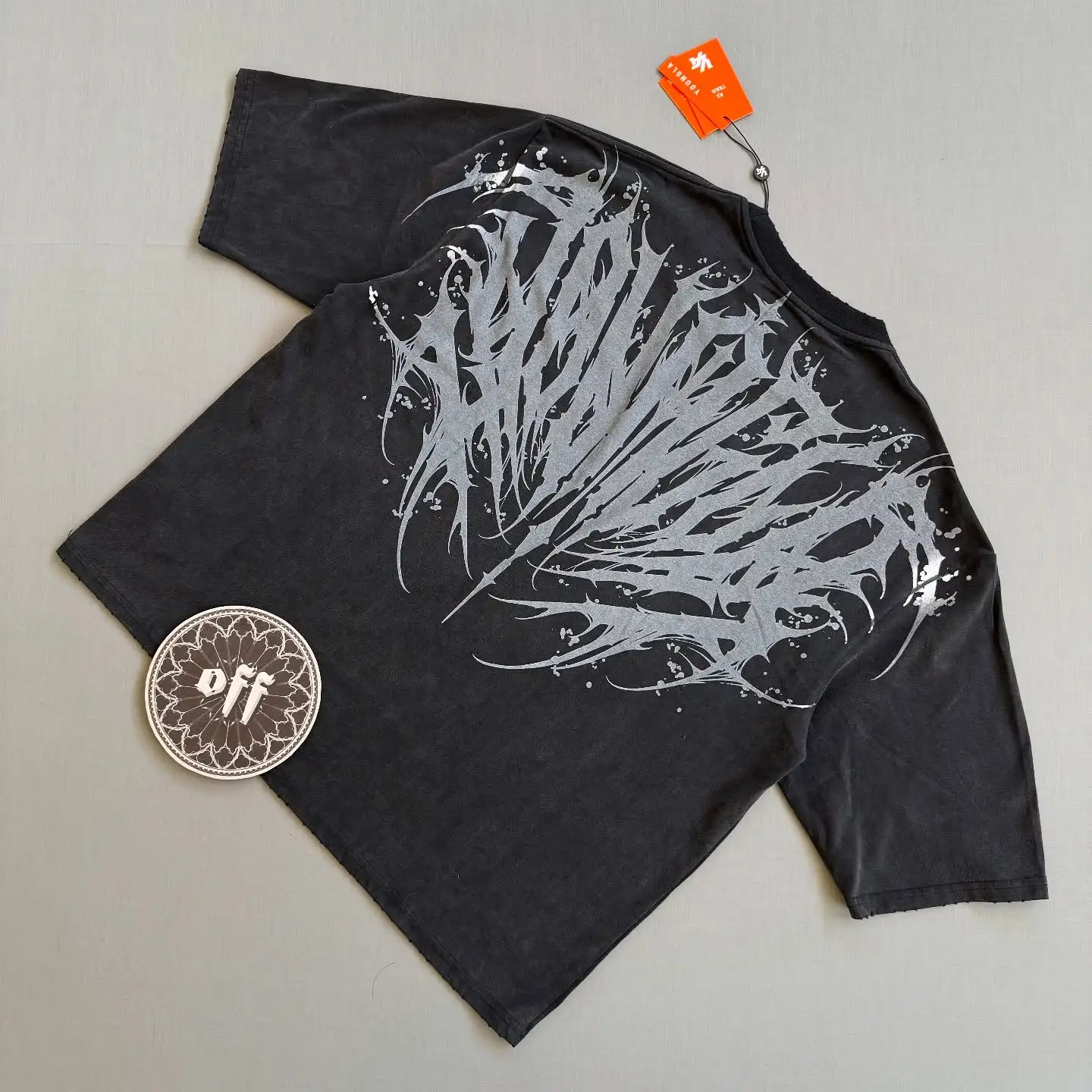 Camiseta de moda estilo Cyberpunk para hombre, camiseta Vintage de algodón pesado con corte Boxy, camiseta desgastada con estampado urbano Hip Hop gótico, Top de moda Unisex