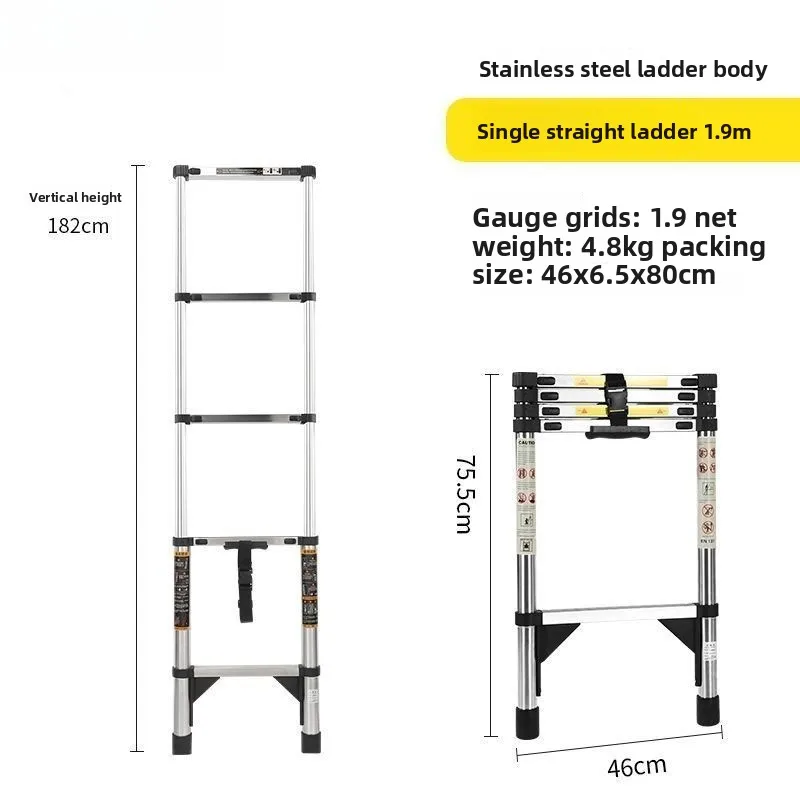 Multifunctional telescopic ladder Dual-purpose herringbone ladder thickened