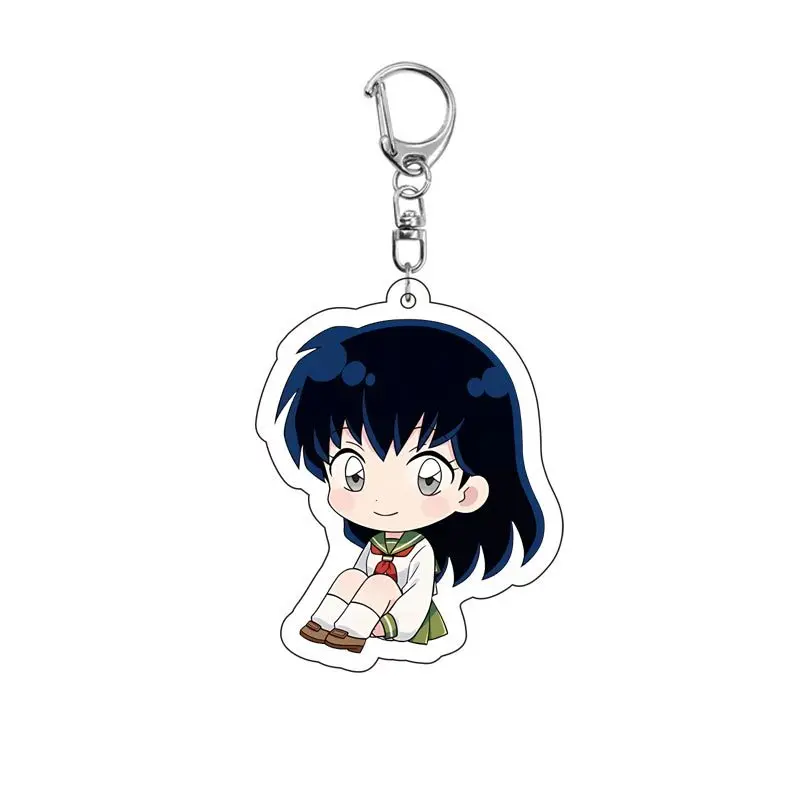Dinazuka Inuyasha Anime 2D Acrylic Keychain Bag Hanger Car Rearview Mirror Hanging Decoration Unique Birthday Gift for Fans