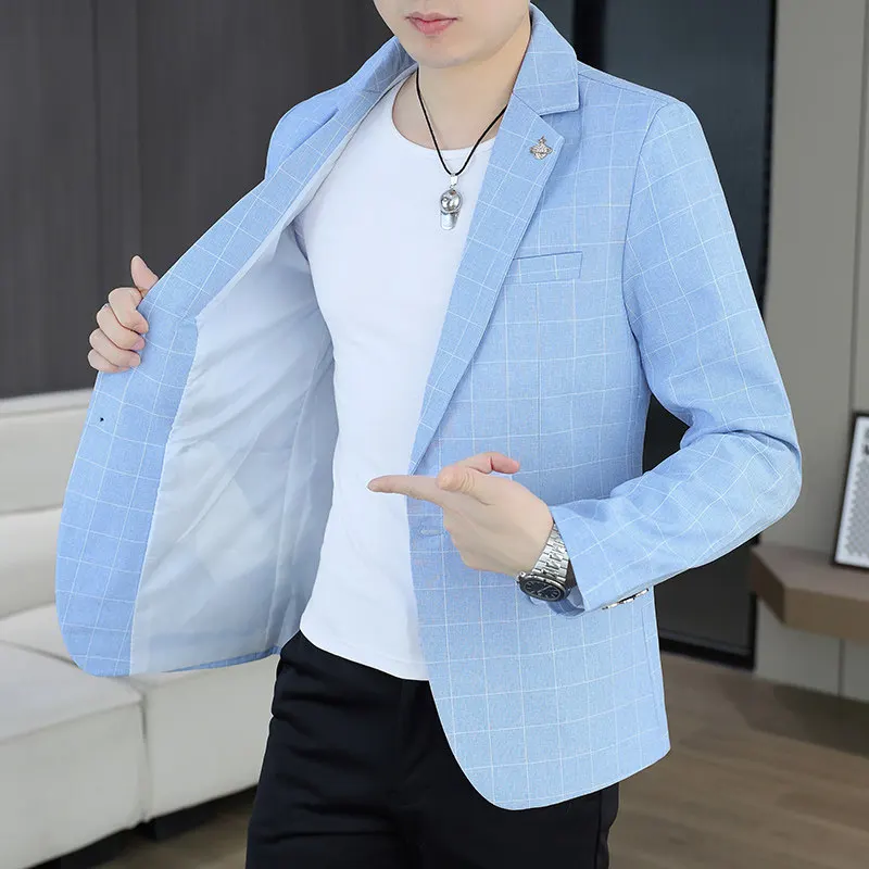 

Slim Fit Men's Suit Jaet Spring Autumn New Sle Youth Trendy Brand Casual Thin Busin Casual Haome Western Wear